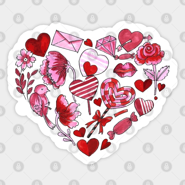Heart shape with candy Sticker by Norzeatic